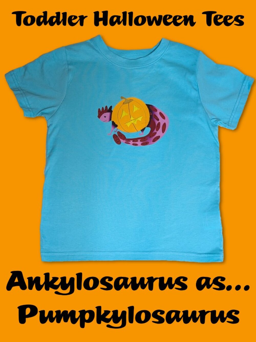 Toddler Halloween Tee w/ Original Trinket Rescue Ankylosaurus Dinosaur Art